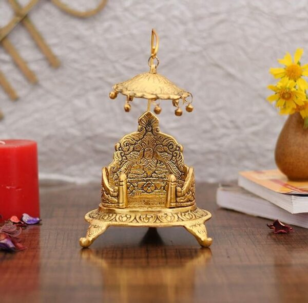 Metal Singhasan Oval Shaped for Ganesha Krishna God Idols