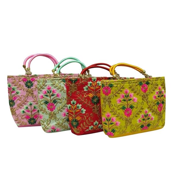 Floral Embroidery Potli Bags For Return Gifts