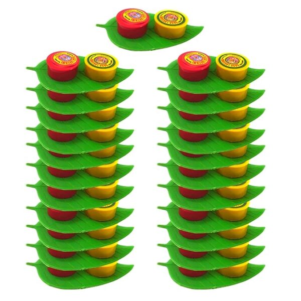 Leaf Shape Thamboolam Set With Pasupu Kumkum