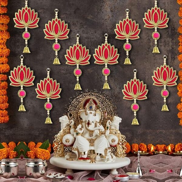Door Hanging Lotus Latkan Toran with Bells