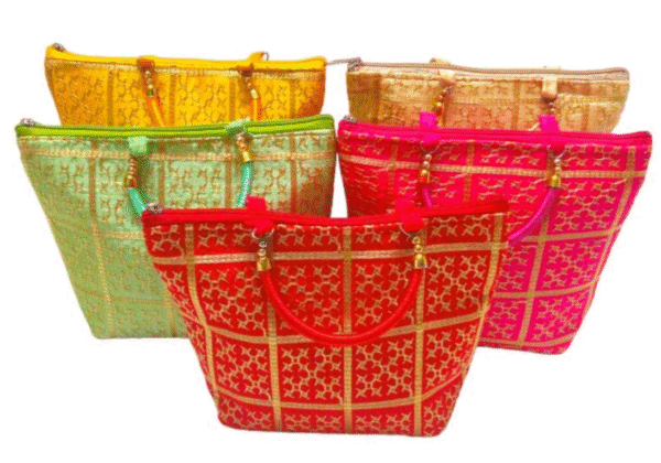 Golden Checks Handbag