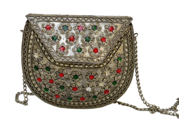 Stones Style Painted Oxidized Bag with Chain Strap