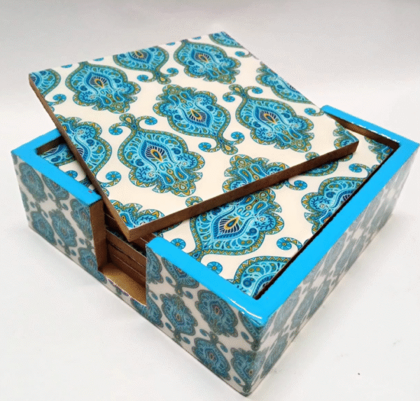 Wooden Tea Coasters With Enamel Finish