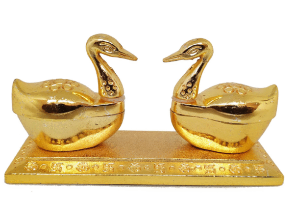Double Golden Duck Kumkum Stand