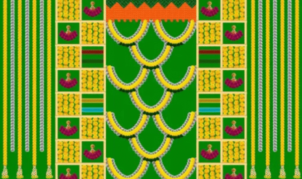 Pooja Decoration Backdrop Cloth(5*8)