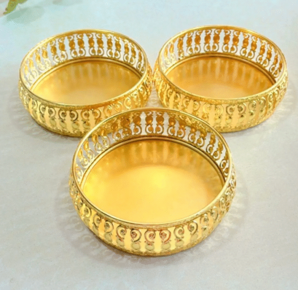 German Silver items ,Haldi kum kum holder / Laxmi diyas/ plate- Pooja Thali/bowls for Varalaxmi Pooja decor and gifts